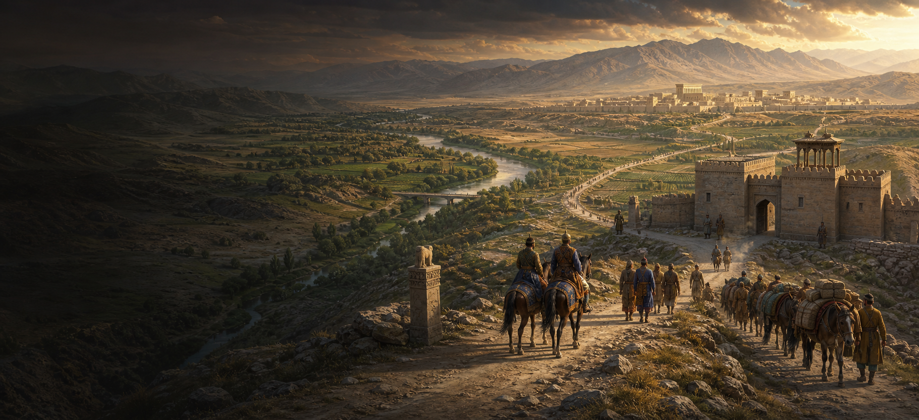 Stylised landscape of the Persian Empire